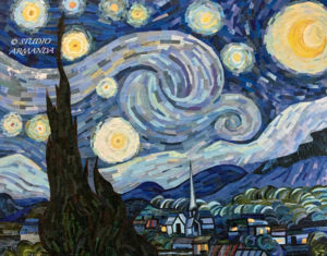 16x20 paper collage starry night van gogh